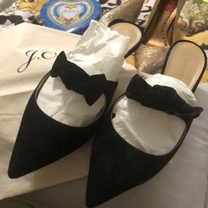 J. Crew Suede Tie Slide Heel